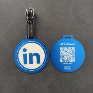 Social Media Blau Golf Bagtag Metall LinkedIn